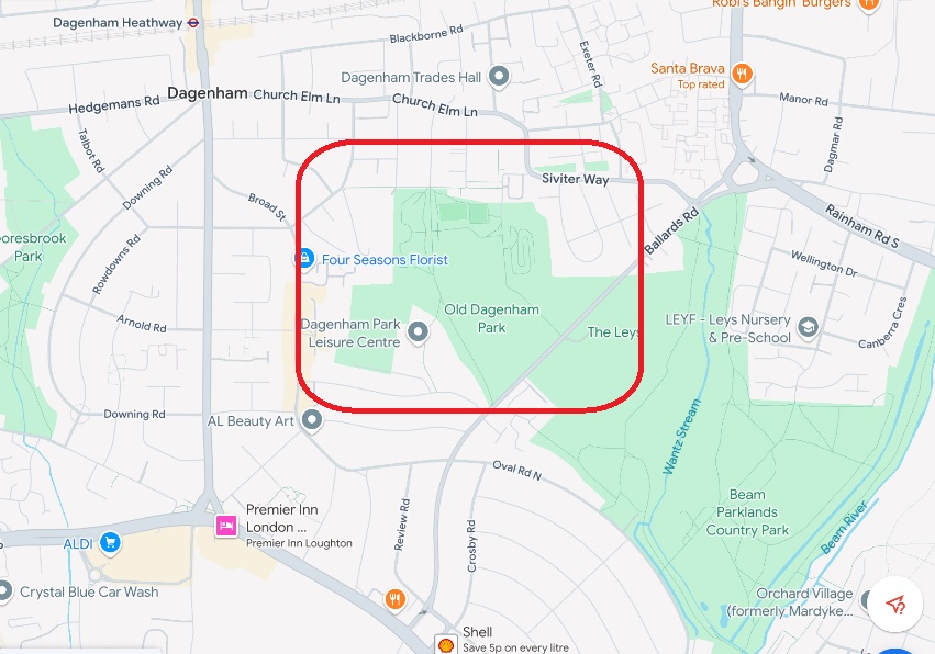 London - Dagenham : Map credit National Library of Scotland